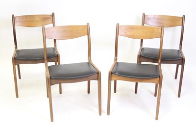 Lot 1418 - A set of four 1960s teak barback dining chairs,...