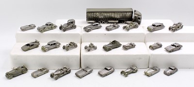 Lot 856 - Danbury Mint pewter 50 greatest cars of all...