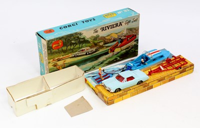 Lot 1266 - Corgi Toys Gift Set 31 Buick Riviera boat set,...