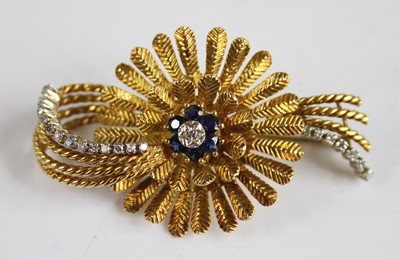 Lot 2222 - An 18ct yellow gold, sapphire and diamond...