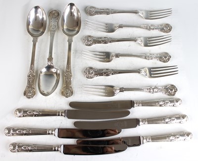 Lot 2146 - A set of six Victorian silver table forks in...