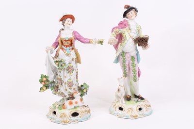 Lot 2 - A pair of 19th century French porcelain...