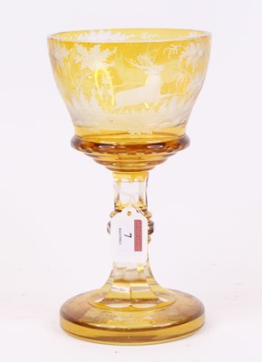 Lot 7 - A 19th century Bohemian amber overlaid glass...