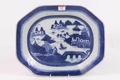 Lot 13 - A 19th century Chinese blue and white meat...