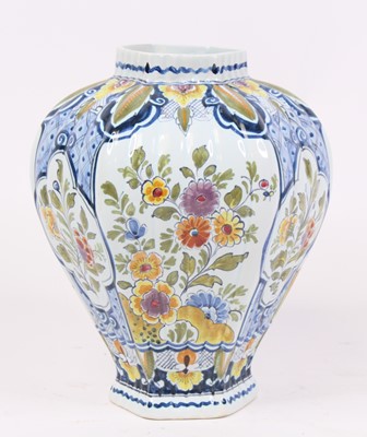 Lot 23 - A 20th century Delft vase, of inverse baluster...