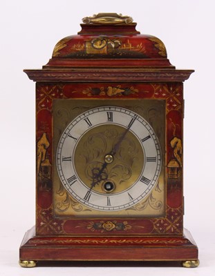Lot 44 - An 18th century style red lacquered cased...