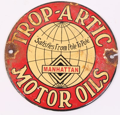 Lot 57 - A Trop-Artic Manhattan Motor Oils enamel...
