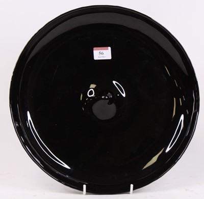 Lot 56 - A Murano black glass dish, dia.33cm