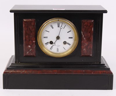 Lot 67 - A Victorian slate and rouge marble mantel...