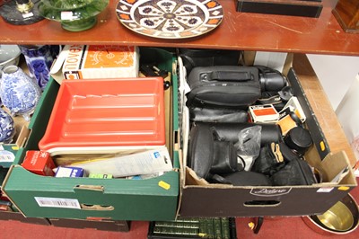 Lot 85 - Two boxes of photography equipment, to include...