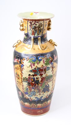 Lot 86 - A Japanese floor vase, enamel decorated with...
