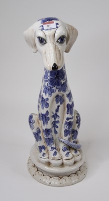 Lot 87 - An Italian blue and white pottery model of a...
