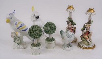 Lot 105 - A Crown Staffordshire model of a cockatoo,...