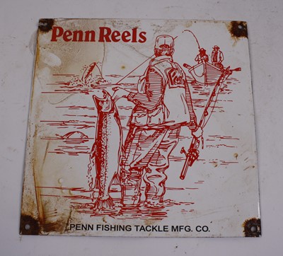 Lot 107 - A Penn Reels and Fishing Tackle enamel...