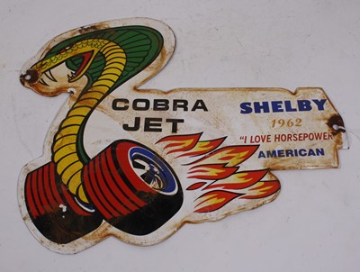 Lot 130 - A Shelby Racing enamel advertising sign,...