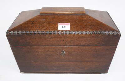 Lot 131 - A 19th century walnut tea caddy, of...
