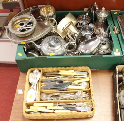 Lot 227 - A box of silver plated items to include...