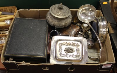 Lot 229 - A box of silver plated wares, to include...