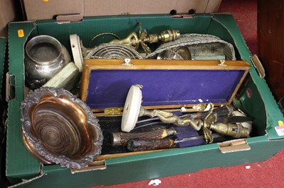 Lot 243 - Four trays of silver plated items and other...