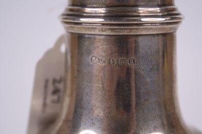 Lot 247 - A George V silver caster, of baluster form,...