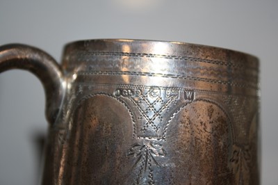 Lot 252 - A George V silver christening mug, engraved...