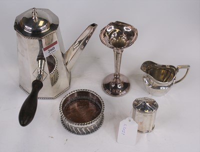 Lot 260 - An early 20th century silver pepper, of fluted...