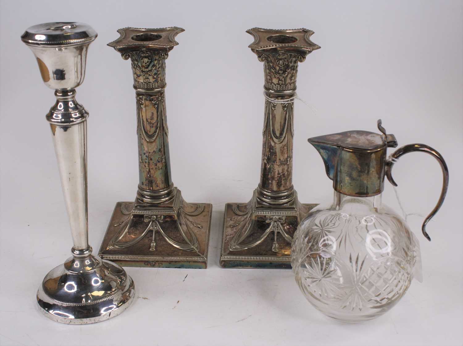 Lot 266 - A pair of neo-classical style silver plated...