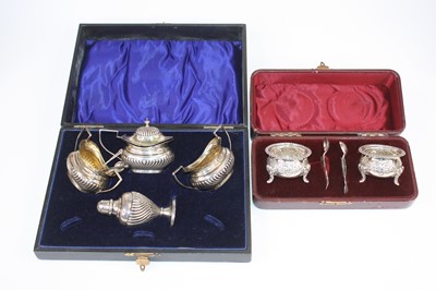 Lot 274 - A Victorian silver cruet set, comprising...