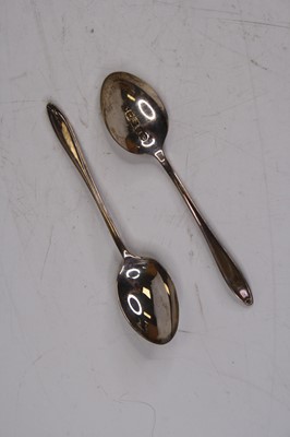 Lot 275 - A cased set of six silver teaspoons in the Old...