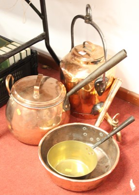 Lot 96 - A 19th century copper kettle having a cast...