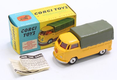 Lot 1312 - Corgi Toys No. 431 Volkswagen pick-up, yellow...