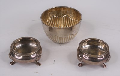 Lot 282 - A pair of Victorian silver open salts of squat...