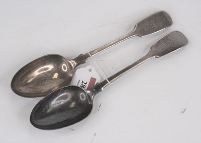 Lot 286 - A pair of George III silver tablespoons in the...