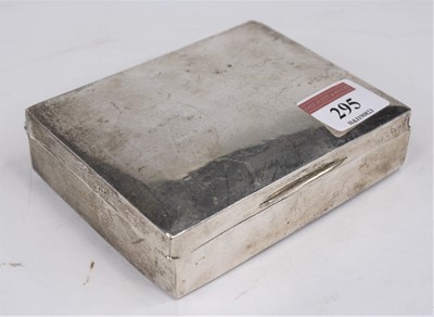 Lot 295 - An Edwardian silver clad table cigarette box...