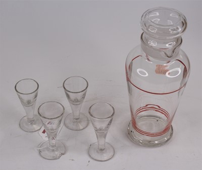 Lot 204 - An Art Deco glass liqueur set, largest height...