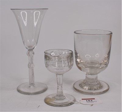 Lot 184 - A 19th century glass rummer, height 13cm,...