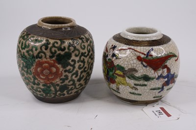 Lot 191 - A Chinese ginger jar, enamel decorated with...