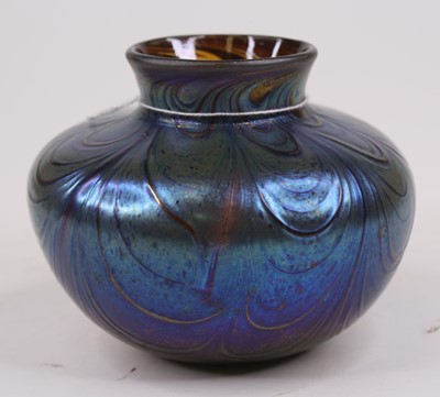 Lot 193 - A Loetz style iridescent glass vase,  height 11cm