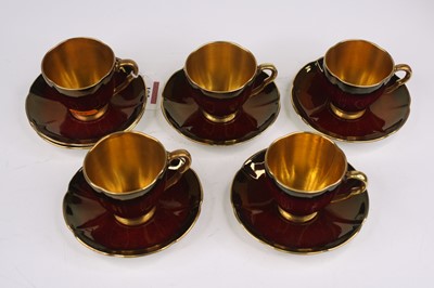 Lot 195 - A set of five Carltonware Rouge Royale coffee...