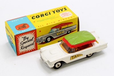 Lot 1259 - Corgi Toys No. 430 Bermuda taxi, white body...