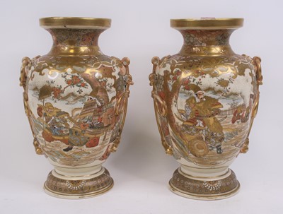 Lot 97 - A pair of Japanese satsuma vases, each...