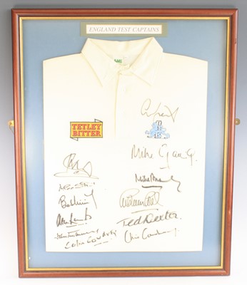 Lot 363 - An AMS England cricket shirt with Tetley...