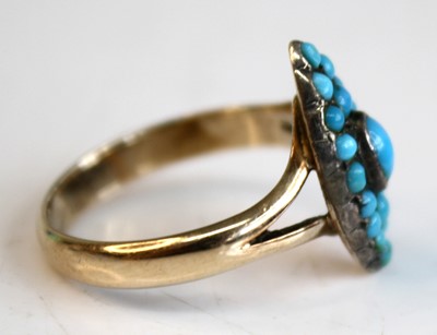Lot 2510 - A late Victorian yellow metal turquoise...