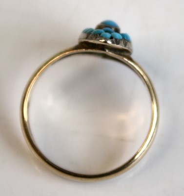 Lot 2510 - A late Victorian yellow metal turquoise...