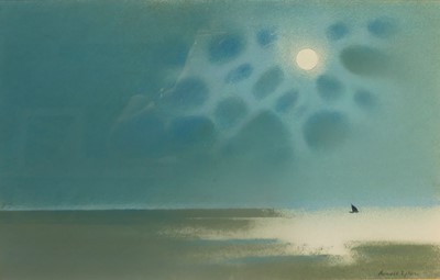 Lot 1251 - Rowell Tyson (b.1926) - Moonlit ocean with...