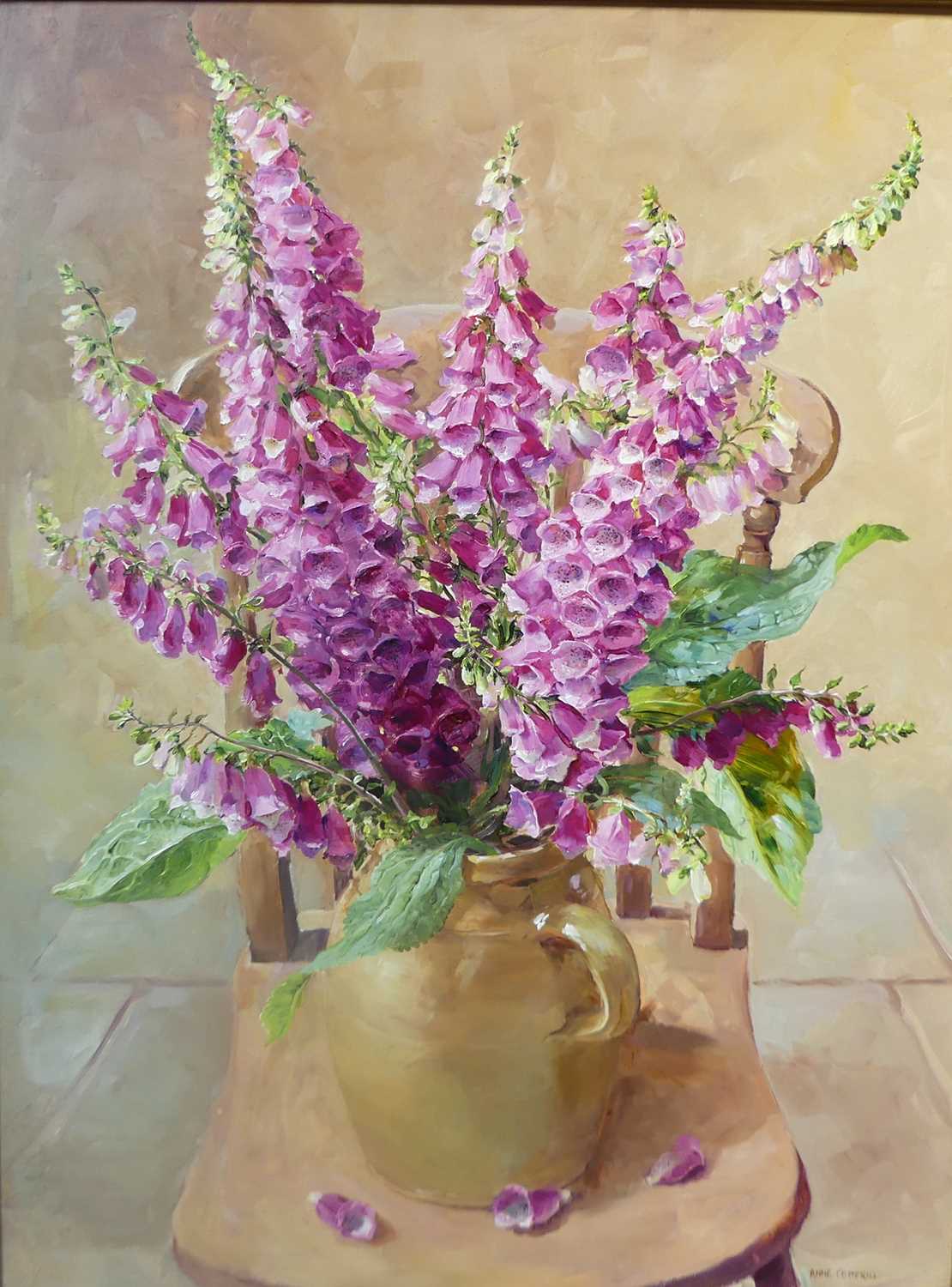 Lot 1304 - Anne Cotterill (1933-2010) - Foxgloves in a...
