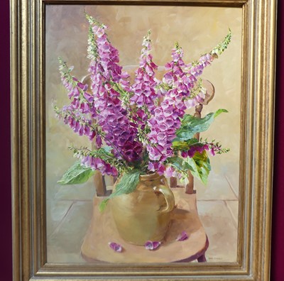 Lot 1304 - Anne Cotterill (1933-2010) - Foxgloves in a...