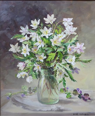 Lot 1308 - Anne Cotterill (1933-2010) - Wood anemones in...