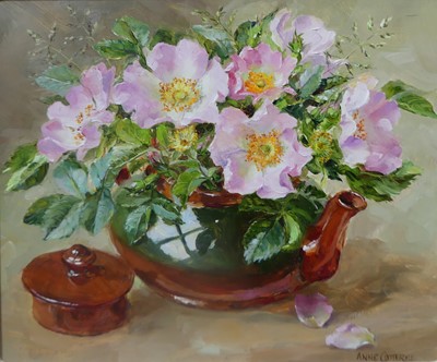 Lot 1309 - Anne Cotterill (1933-2010) - Wild roses in a...