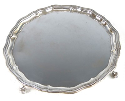 Lot 2160 - A George V silver salver, of shaped circular...